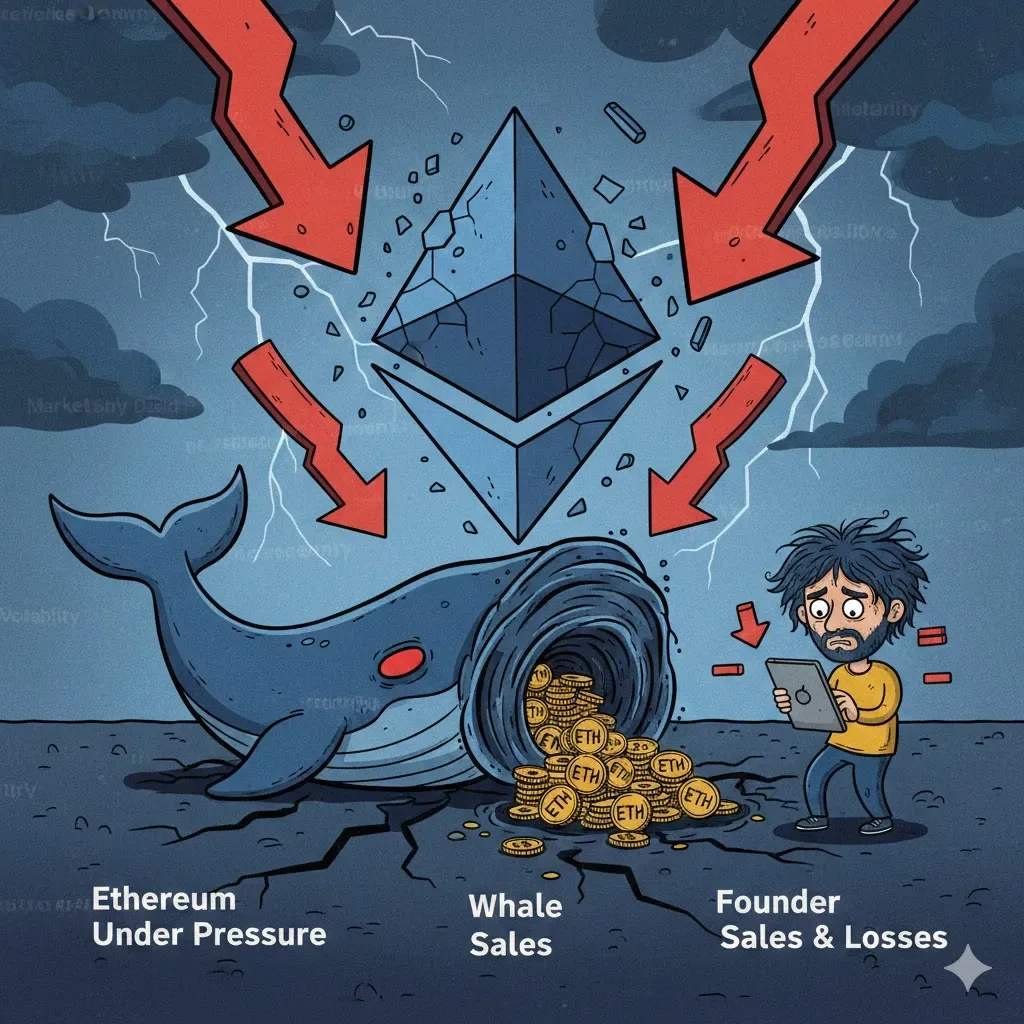 Ethereum Terkepung: Penjualan Vitalik, Likuidasi Paus, dan Dominasi Bearish Menciptakan Tekanan Sistemik