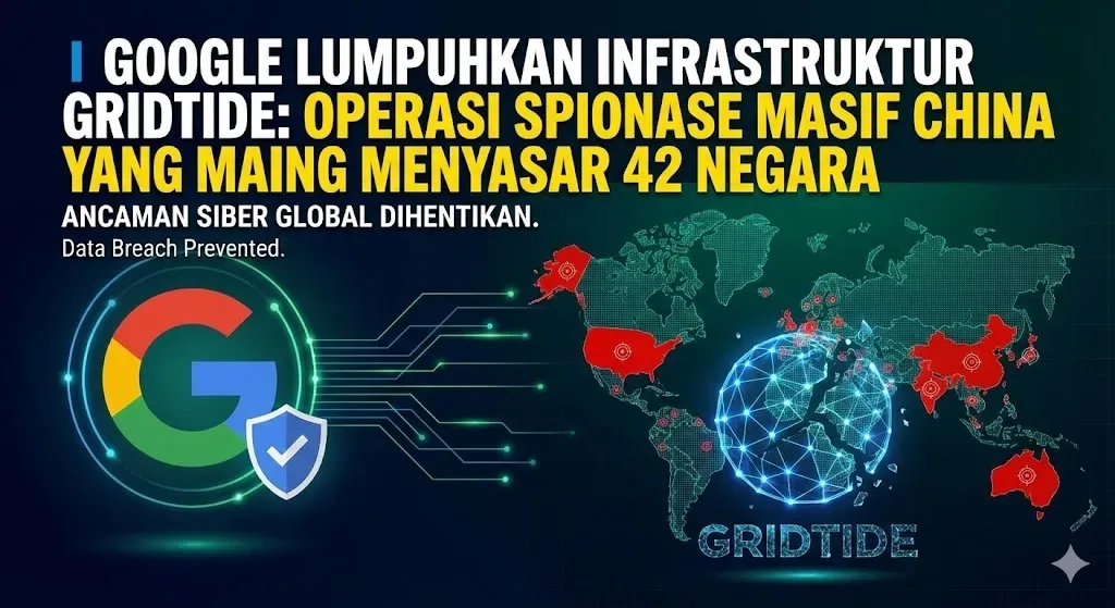 Google Lumpuhkan Infrastruktur GRIDTIDE: Operasi Spionase Masif China yang Menyasar 42 Negara