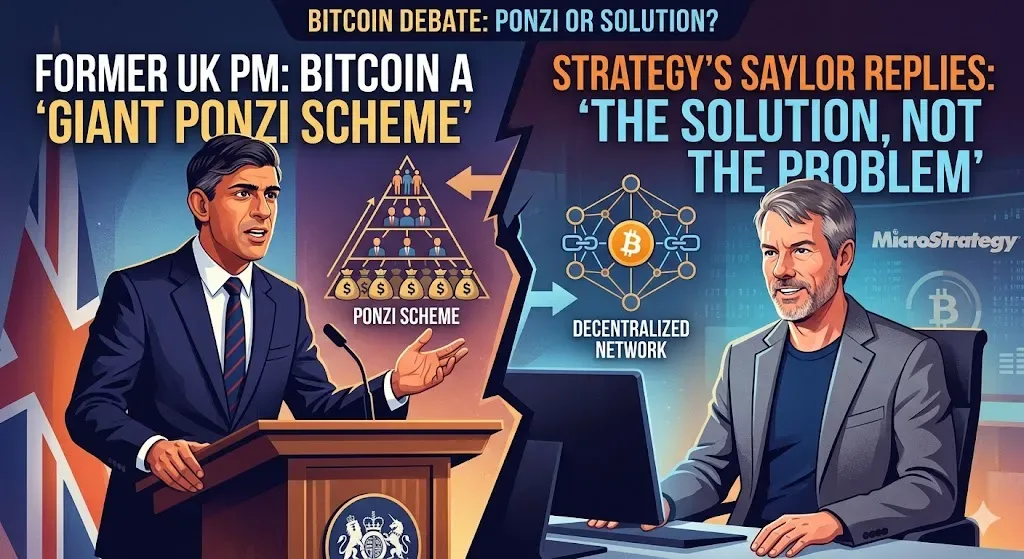 Clash of Titans: Eks PM Inggris Sebut Bitcoin "Skema Ponzi Raksasa", Saylor Balas dengan Argumen Logika Moneter