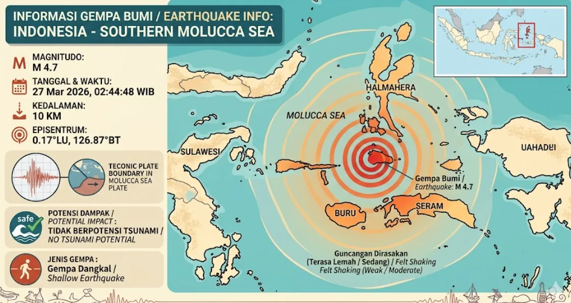 Gempa Laut Maluku: Magnitudo 4.0 Guncang Wilayah Selatan