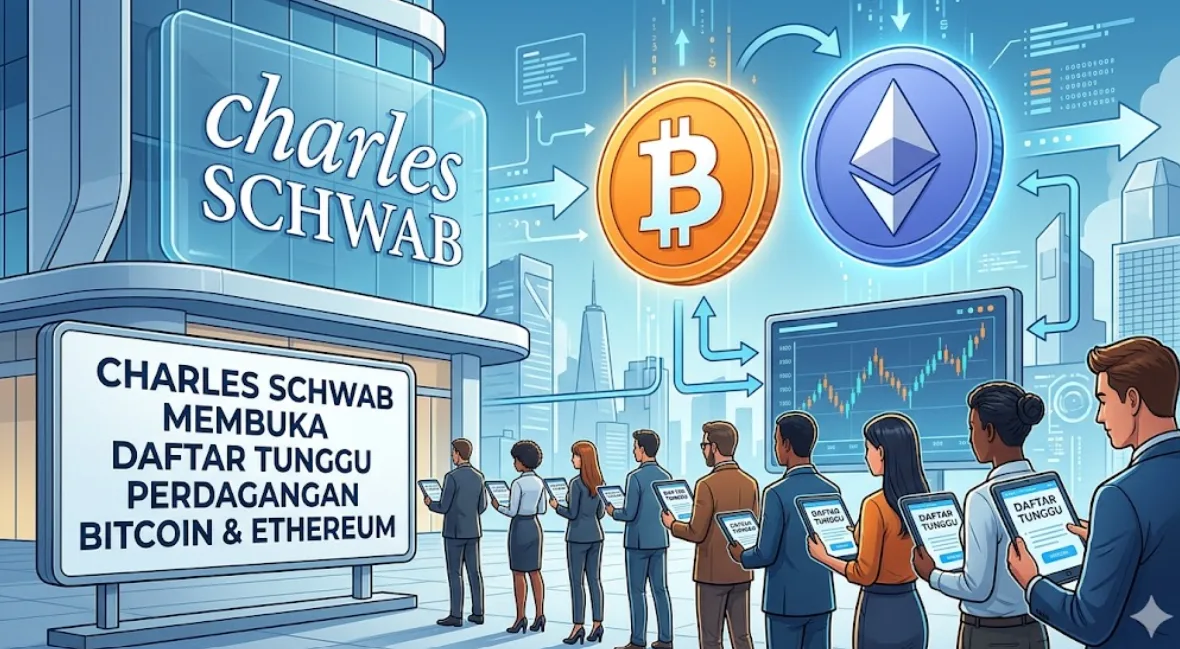 FOMO di Wall Street! Charles Schwab Resmi Buka Daftar Tunggu Perdagangan Bitcoin & Ethereum 2026