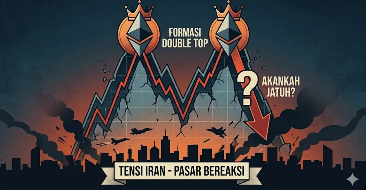 Ethereum Terancam Koreksi! Pola Double Top Muncul di Tengah Ketegangan Iran