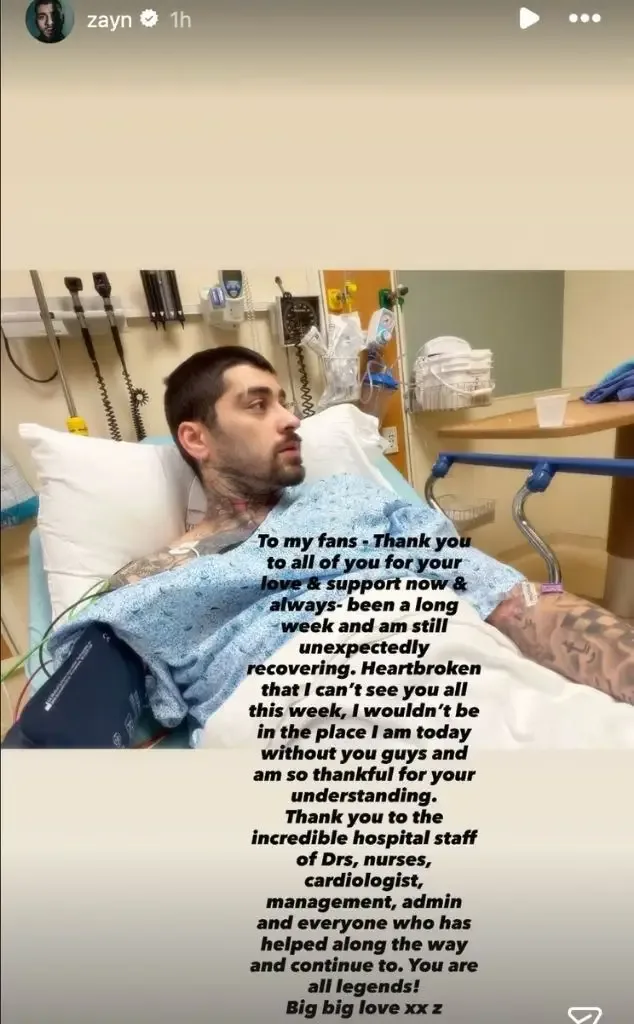 Kondisi Terkini Zayn Malik Usai Dilarikan ke Rumah Sakit Secara Mendadak, Batal Gelar Acara di Inggris