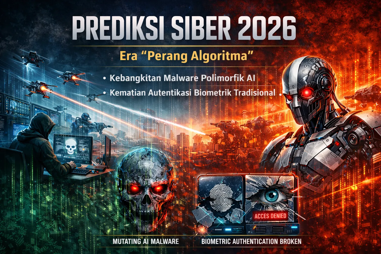 Prediksi Siber 2026: Era 'Perang Algoritma', Kebangkitan Malware Polimorfik AI, dan Kematian Autentikasi Biometrik Tradisional