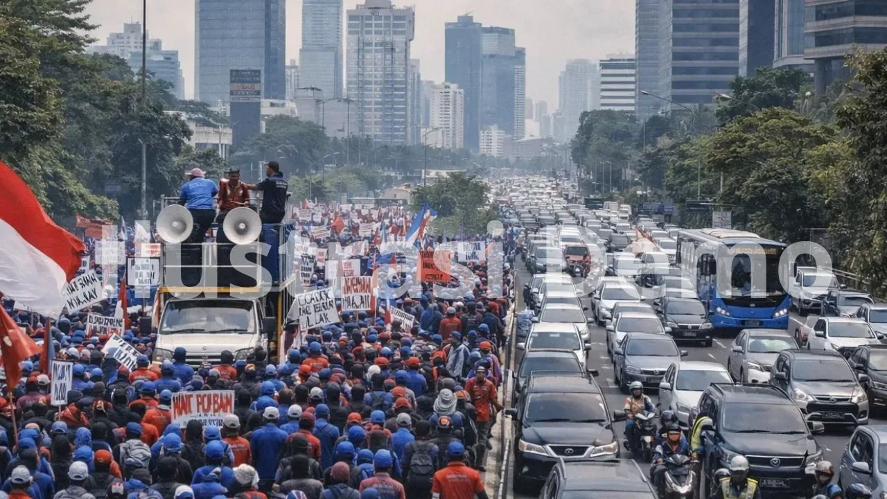 Aspirasi di Jalanan: Demo Buruh di Jakarta Picu Kepadatan di Sejumlah Ruas Protokol