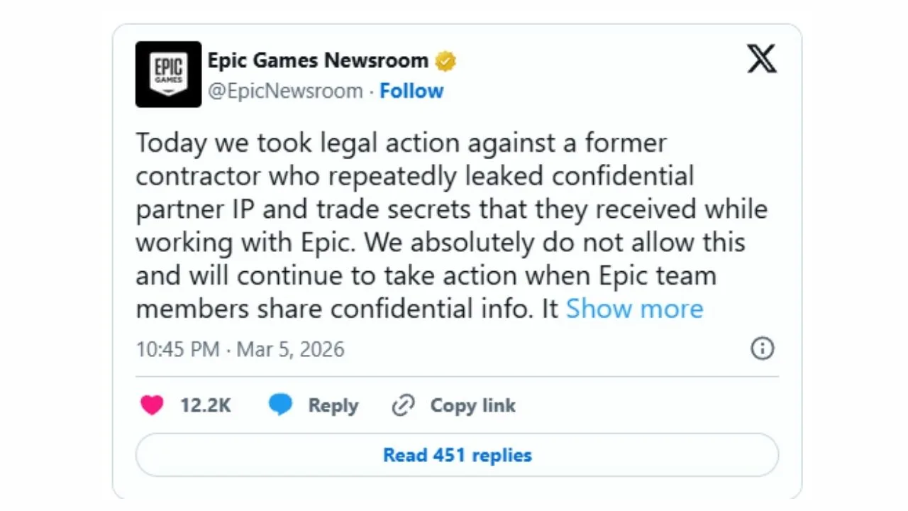 Epic Games Seret Leaker Fortnite ke Meja Hijau Terkait Bocoran Rahasia Dagang