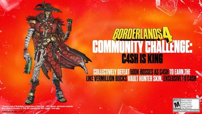 Kode Shift Borderlands 4 Beri Skin Eksklusif "Like Vermillion Bucks" untuk C4SH