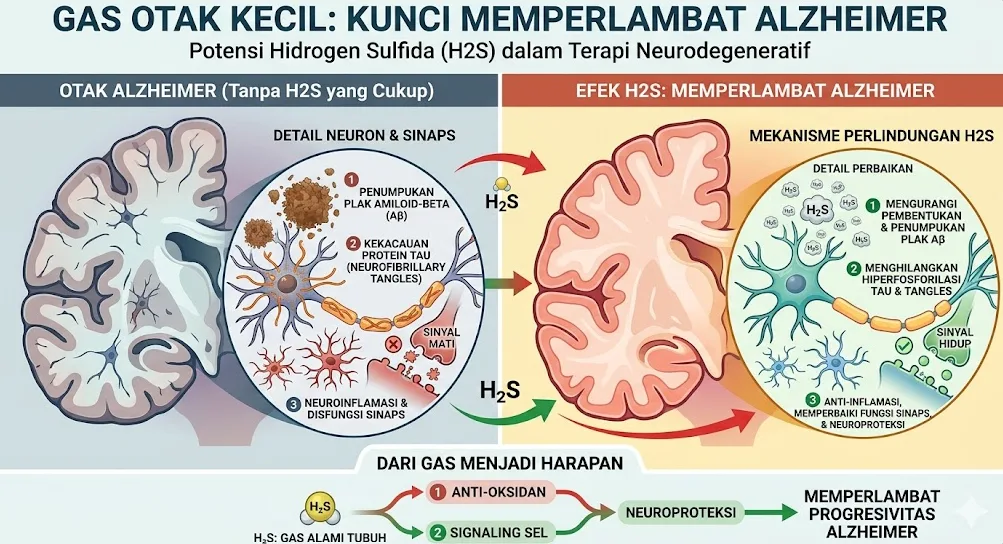 Harapan Baru Alzheimer: Gas Otak Mikroskopis Mampu Memperlambat Kerusakan Saraf
