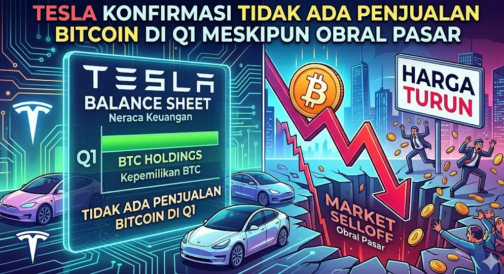 Tesla Tetap Pertahankan Kepemilikan Bitcoin di Q1 2026 Meskipun Pasar Sedang Mengalami Tekanan Jual