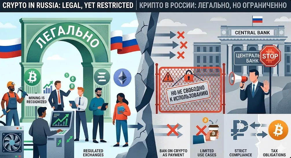 Rusia Resmi Melegalkan Aset Kripto Namun Memberlakukan Pembatasan Ketat pada Penggunaannya